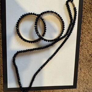 Elegant Black Beaded Jewelry Set